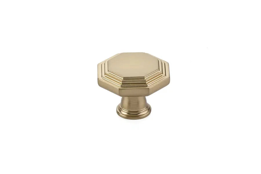 The Emtek Midvale Cabinet Knob, 1 3/4" in Satin Brass finish