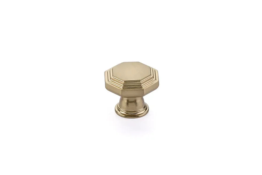 The Emtek Midvale Cabinet Knob, 1 1/4" in Satin Brass finish