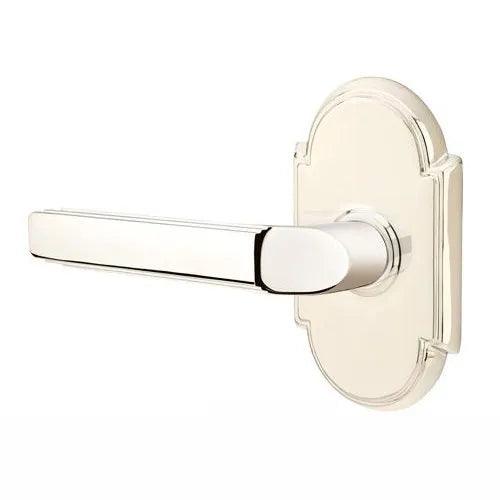 Emtek Milano Lever With #8 Rosette Lifetime Polished Nickel
