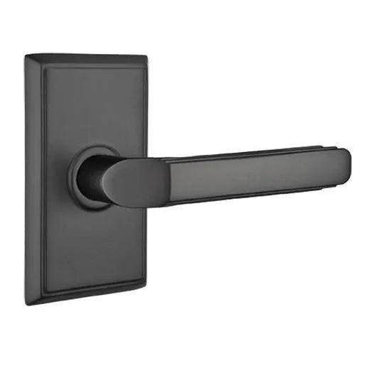 Emtek Milano Lever With Rectangular Rosette in Flat Black finish