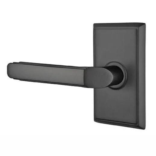 Emtek Milano Lever With Rectangular Rosette in Flat Black finish