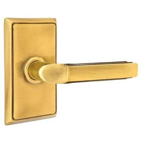 Emtek Milano Lever With Rectangular Rosette in French Antique finish