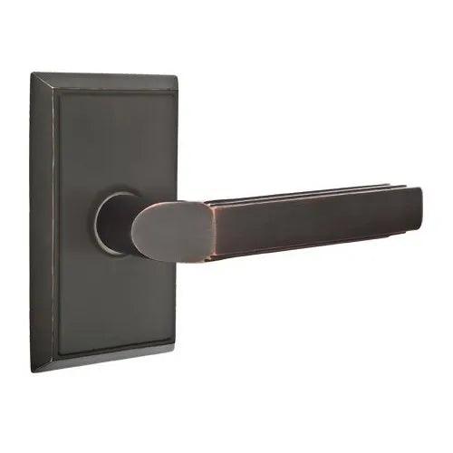 Emtek Milano Lever With Rectangular Rosette in Oil Rubbed Bronze finish