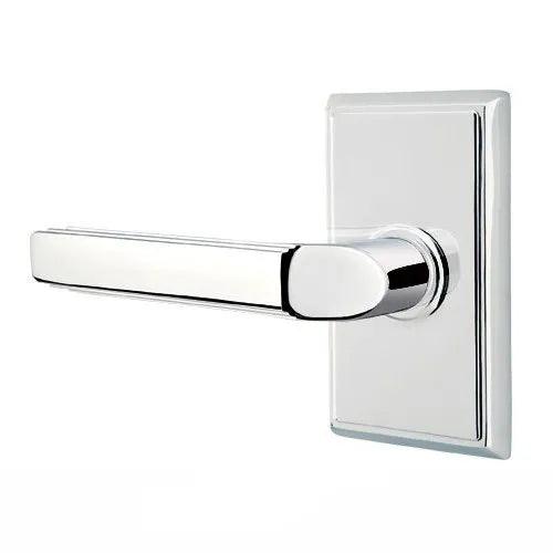 Emtek Milano Lever With Rectangular Rosette in Polished Chrome finish