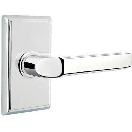 Emtek Milano Lever With Rectangular Rosette in Polished Chrome finish