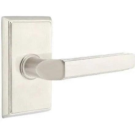Emtek Milano Lever With Rectangular Rosette in Satin Nickel finish