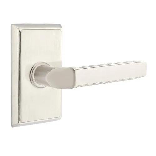 Emtek Milano Lever With Rectangular Rosette in Satin Nickel finish