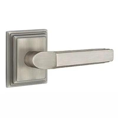 Emtek Milano Lever With Wilshire Rosette in Pewter finish