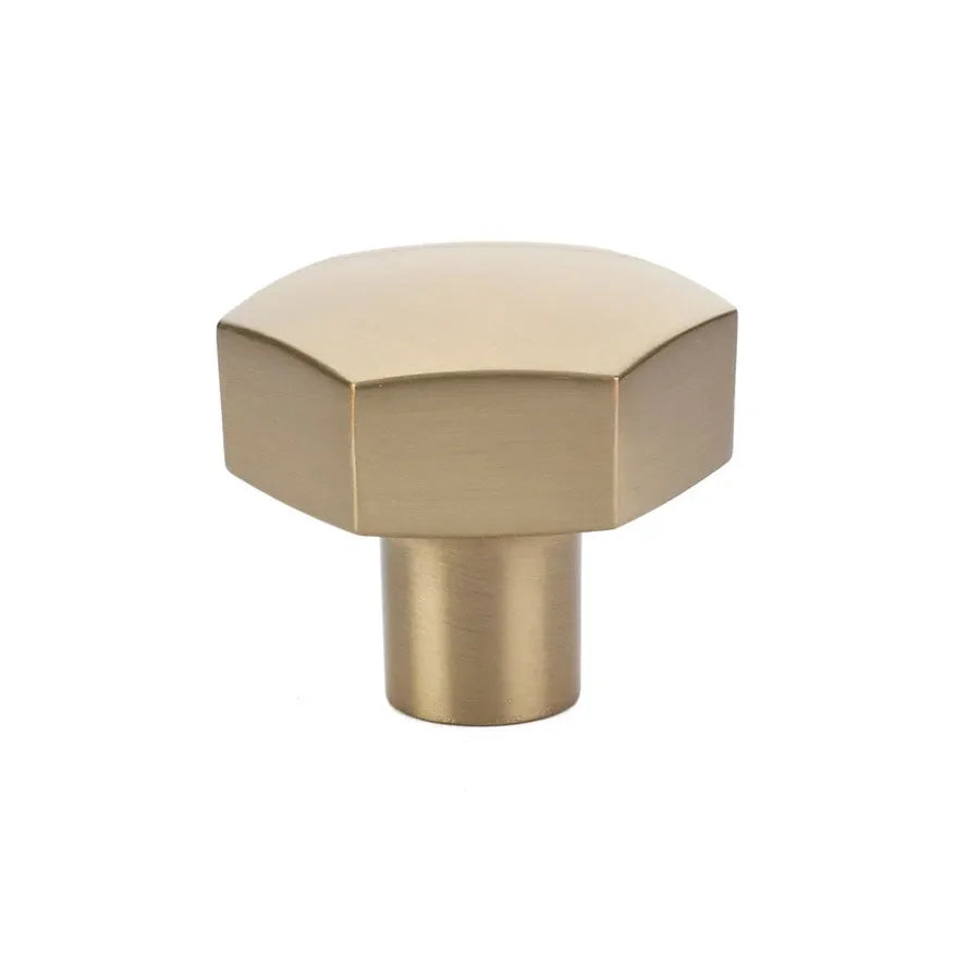 Emtek Mod Hex Cabinet Knob Satin Brass