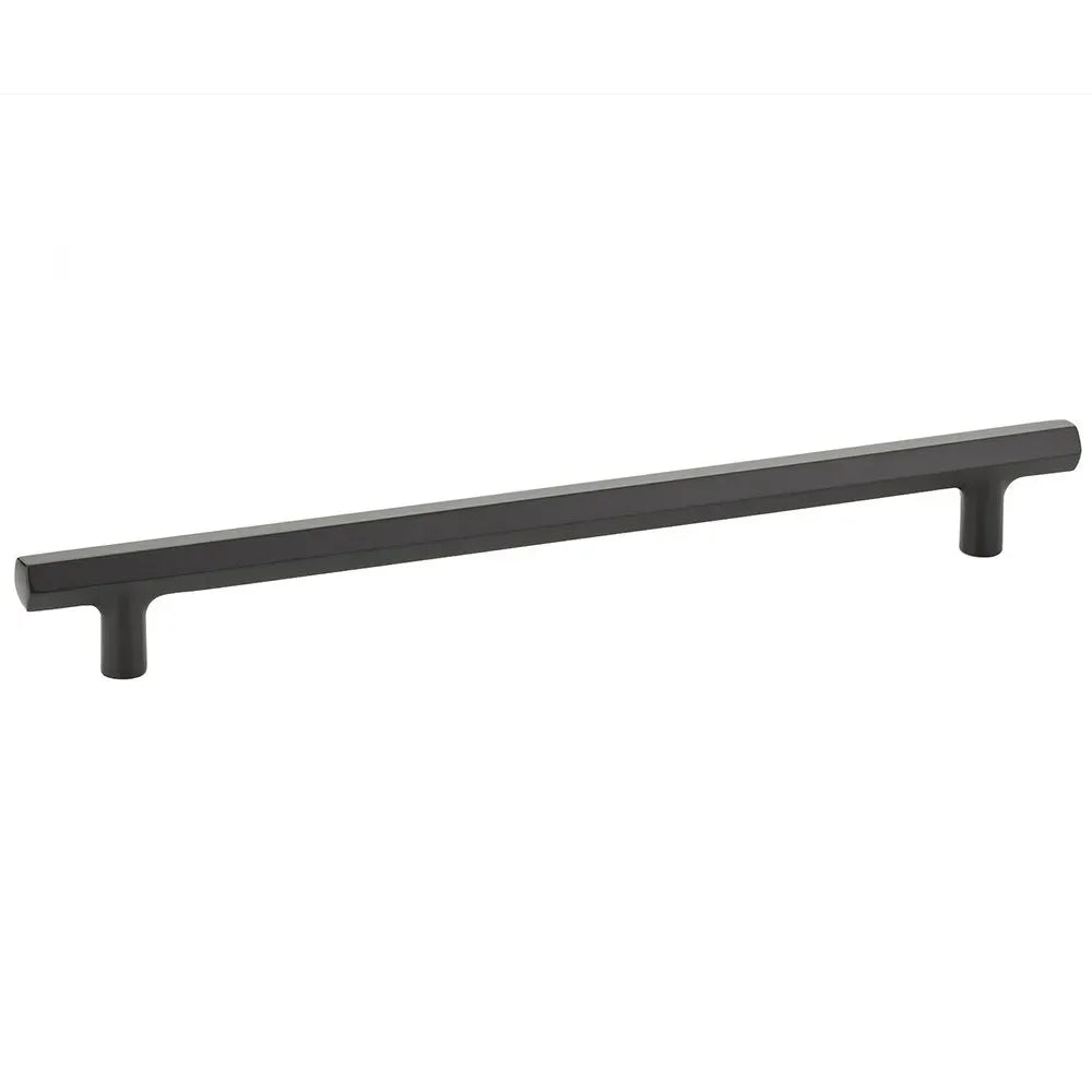 The Emtek Mod Hex Pull 10" Center-to-Center in Flat Black finish
