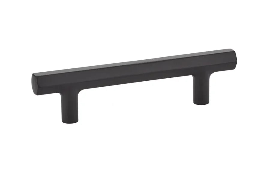 The Emtek Mod Hex Pull 5" Center-to-Center in Flat Black finish