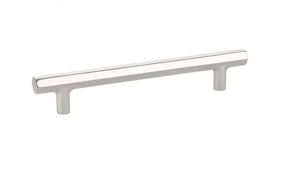 The Emtek Mod Hex Cabinet Pull, 6" Center to Center in Lifetime Polished Nickel finish