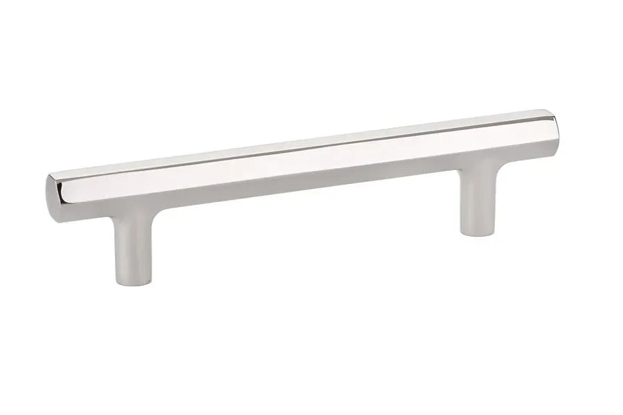 The Emtek Mod Hex Cabinet Pull, 4" Center to Center in Lifetime Polished Nickel finish