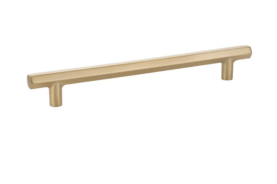 The Emtek Mod Hex Cabinet Pull, 8" Center to Center in Satin Brass finish