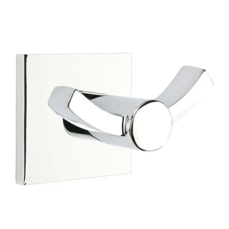 EmtekEmtek Modern Brass Double Hook with Small Square Rosette in 