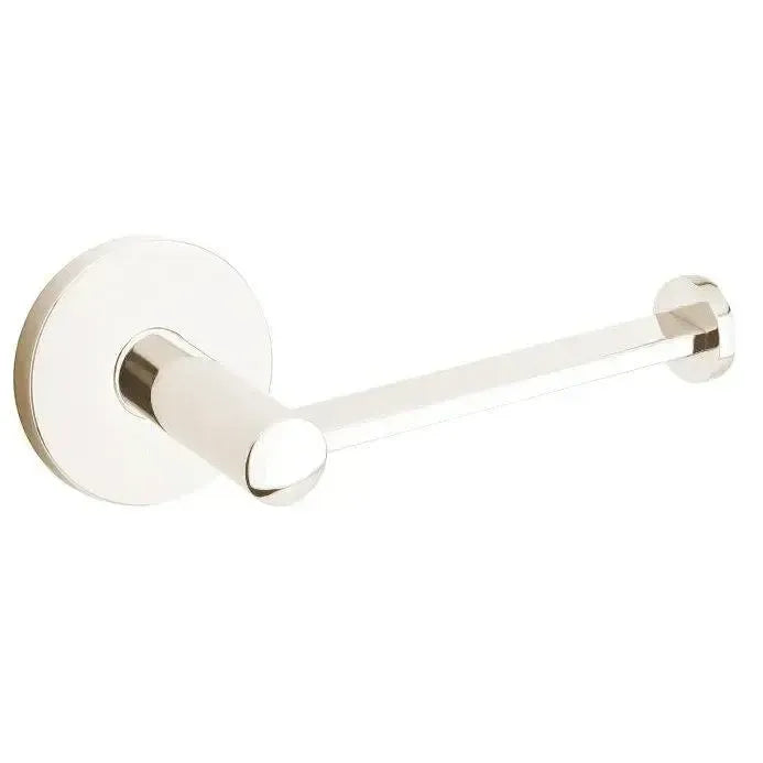 EmtekEmtek Modern Brass Paper Holder - Bar Style with Small Disc Rosette in 