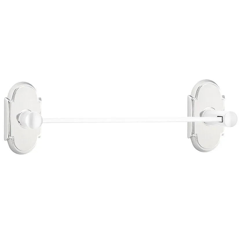 Emtek Modern Brass Towel Bar (30" Wide) With #8 Rosette in Polished Chrome finish