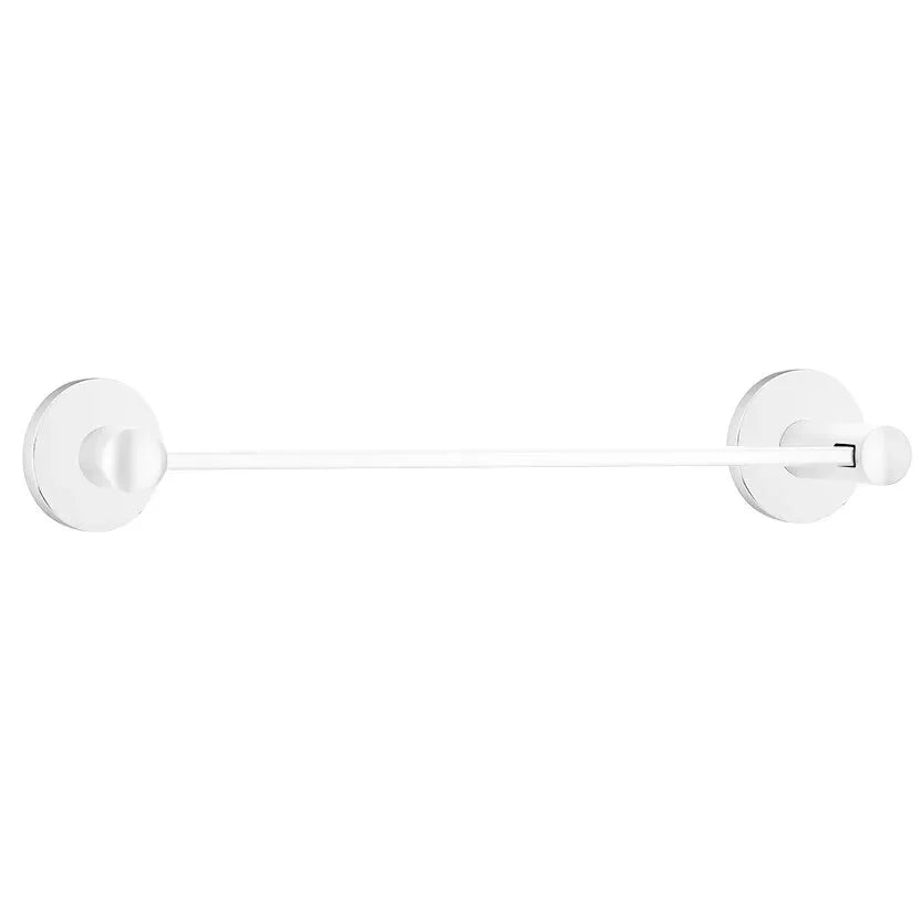 Emtek Modern Brass Towel Bar with Regular Disk Rosette Polished Chrome