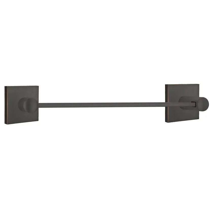 EmtekEmtek Modern Brass Towel Bar with Square Rosette in 