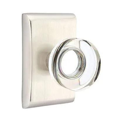 Emtek Modern Disc Crystal Knob with Neos Rosette in finish