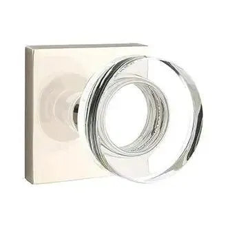 EmtekEmtek Modern Disc Crystal Knob with Square Rosette in 