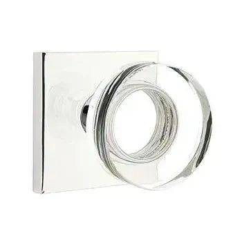 EmtekEmtek Modern Disc Crystal Knob with Square Rosette in 