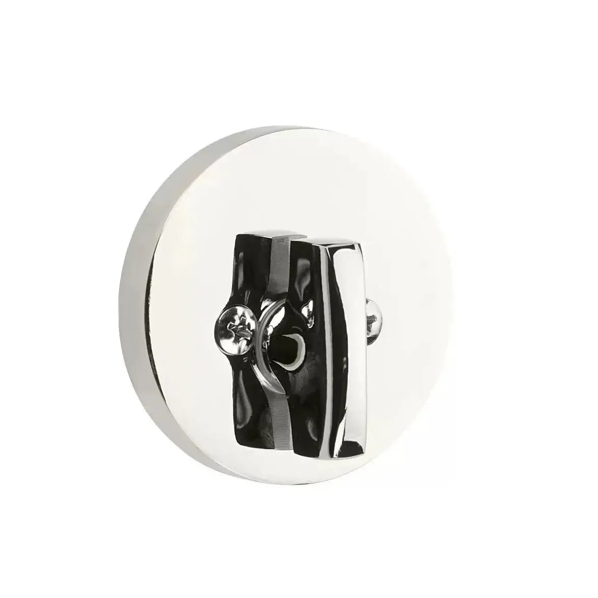 Emtek Modern Disc Single Sided Deadbolt in Lifetime Polished Nickel finish