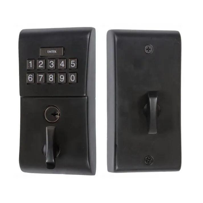 Emtek Modern Electronic Keypad Deadbolt in Flat Black finish