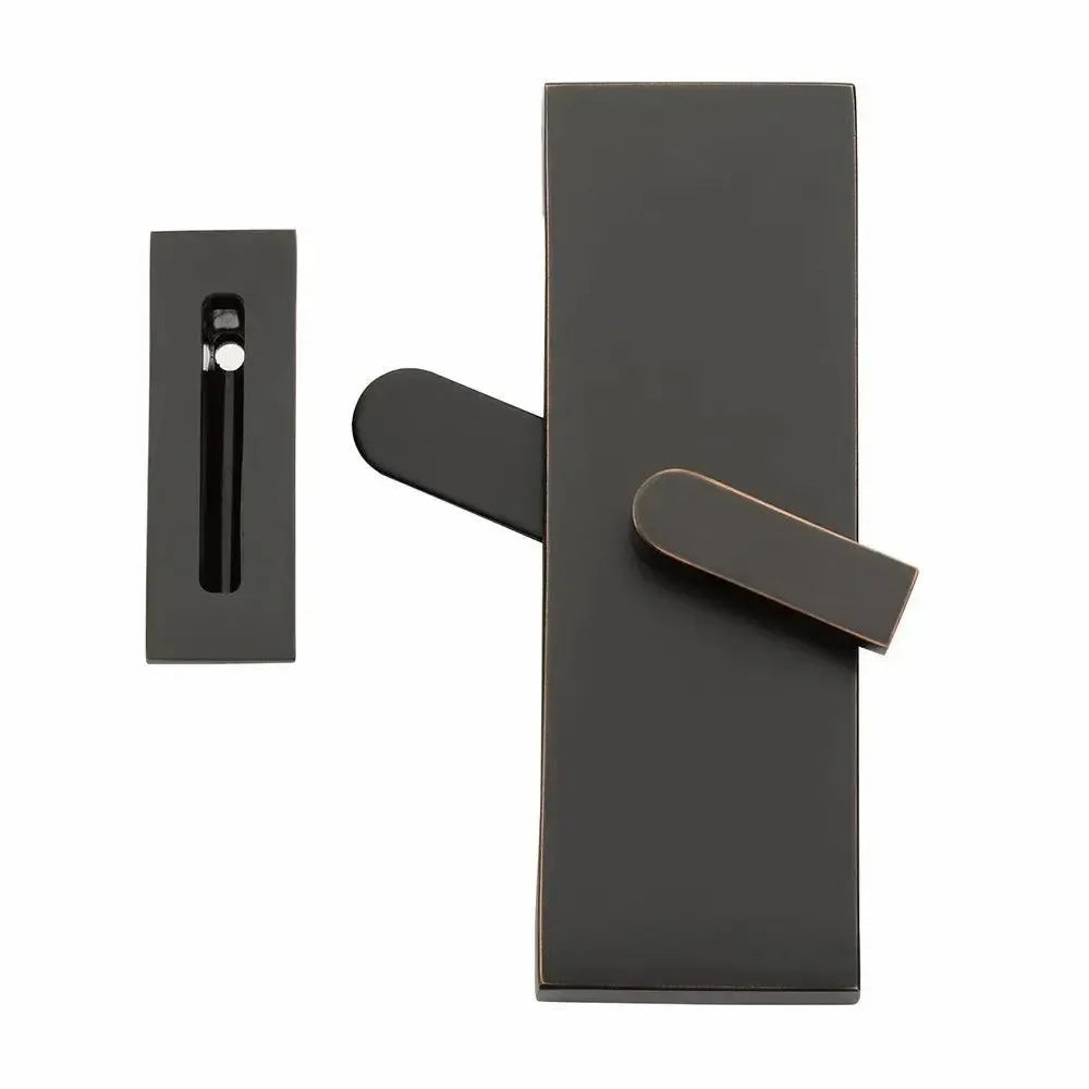 EmtekEmtek Modern Rectangular Barn Door Privacy Lock with Strike in 