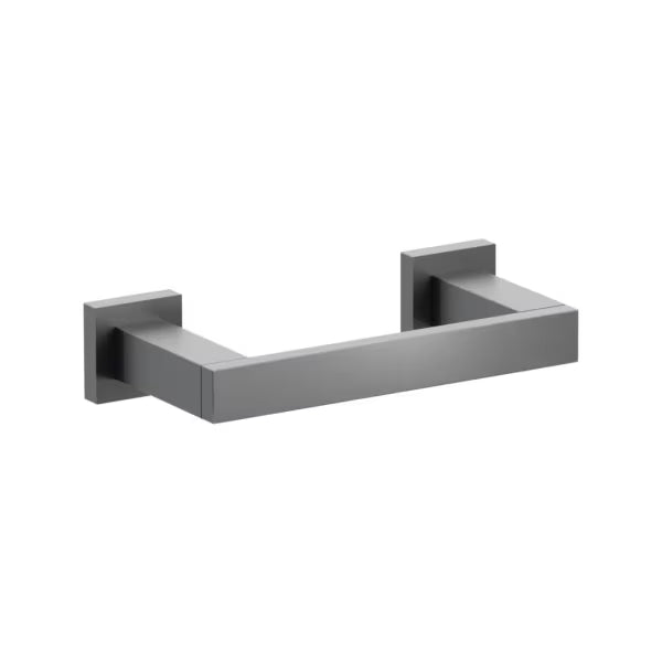 Emtek Modern Rectangular Brass Pivoting Double Post Paper Holder with Small Square Rosette in Oil Rubbed Bronze finish