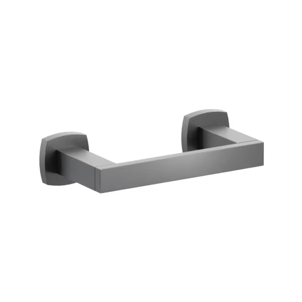 Emtek Modern Rectangular Brass Pivoting Double Post Paper Holder with Soft Square Rosette in Oil Rubbed Bronze finish
