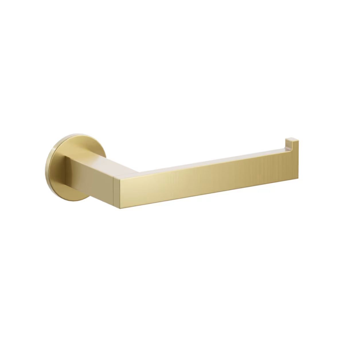 Emtek Modern Rectangular Brass Single Post Paper Holder with Small Disc Rosette in French Antique finish