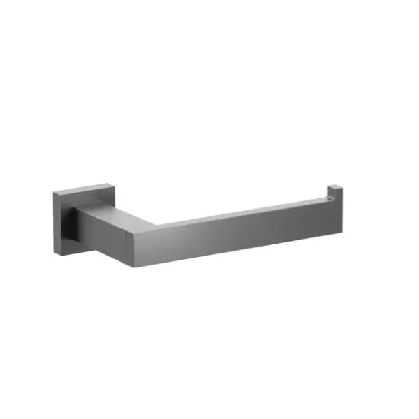 Emtek Modern Rectangular Brass Single Post Paper Holder with Small Square Rosette in Oil Rubbed Bronze finish