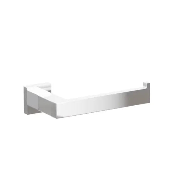 Emtek Modern Rectangular Brass Single Post Paper Holder with Small Square Rosette in Polished Chrome finish