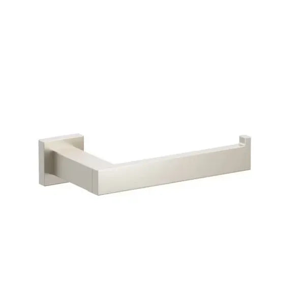 Emtek Modern Rectangular Brass Single Post Paper Holder with Small Square Rosette in Satin Nickel finish