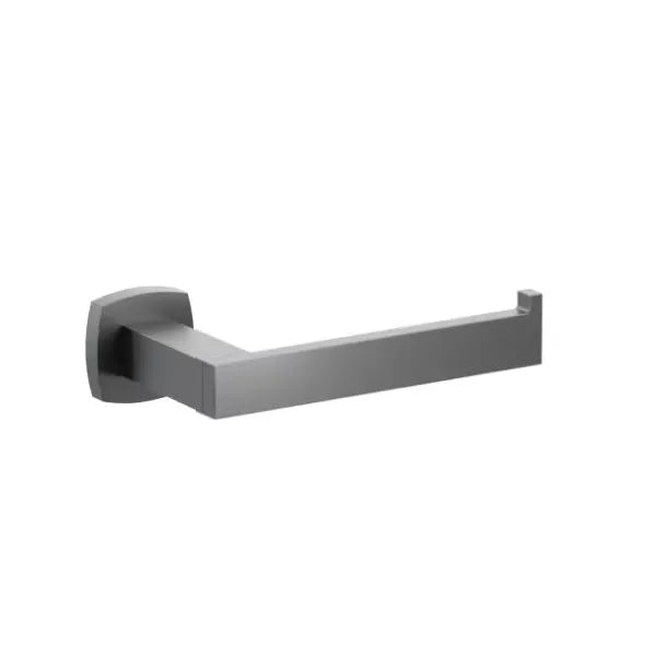 Emtek Modern Rectangular Brass Single Post Paper Holder with Soft Square Rosette in Oil Rubbed Bronze finish