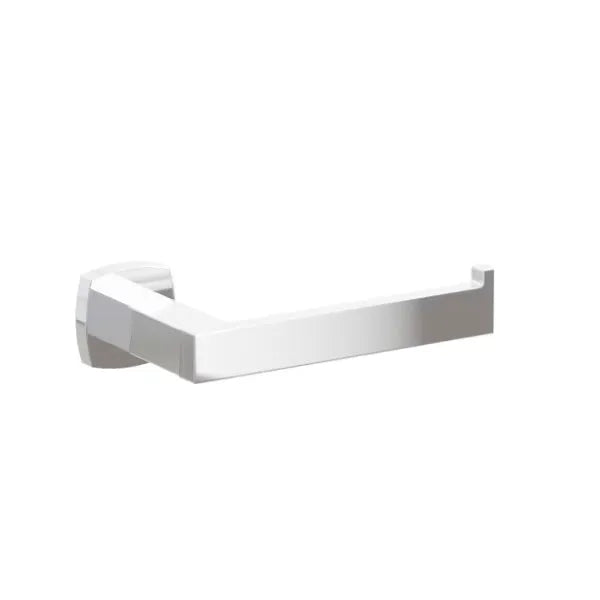 Emtek Modern Rectangular Brass Single Post Paper Holder with Soft Square Rosette in Polished Chrome finish
