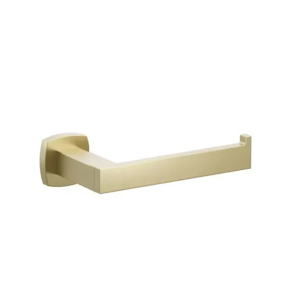 Emtek Modern Rectangular Brass Single Post Paper Holder with Soft Square Rosette in Satin Brass finish