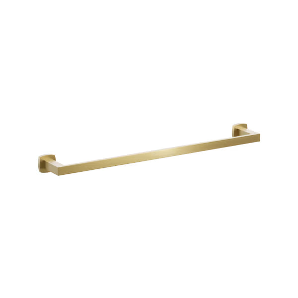 Emtek Modern Rectangular Brass Towel Bar with Soft Square Rosette in French Antique finish