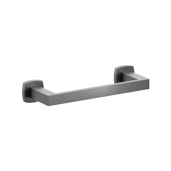 Emtek Modern Rectangular Brass Towel Bar with Soft Square Rosette in Oil Rubbed Bronze finish