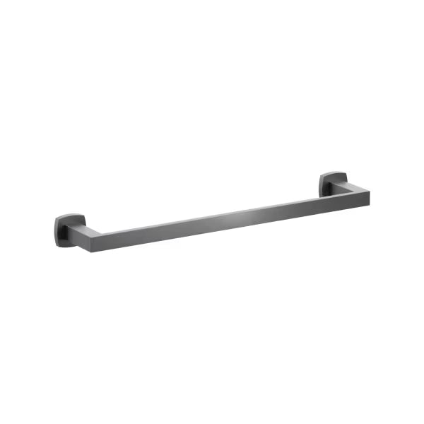 Emtek Modern Rectangular Brass Towel Bar with Soft Square Rosette in Oil Rubbed Bronze finish