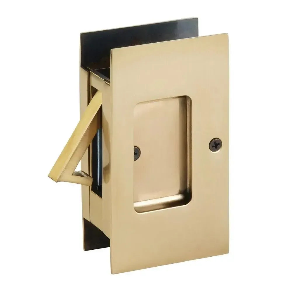 Emtek Modern Rectangular Pocket Door Lock in French Antique finish