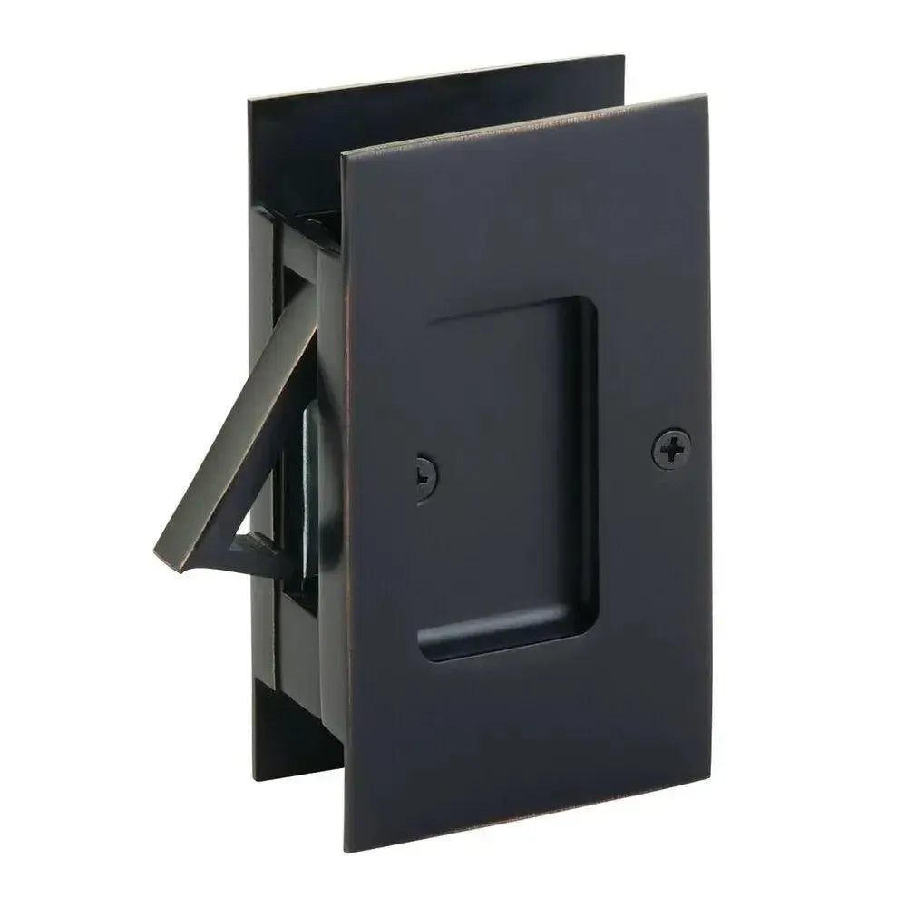 Emtek Modern Rectangular Pocket Door Lock in Oil Rubbed Bronze finish