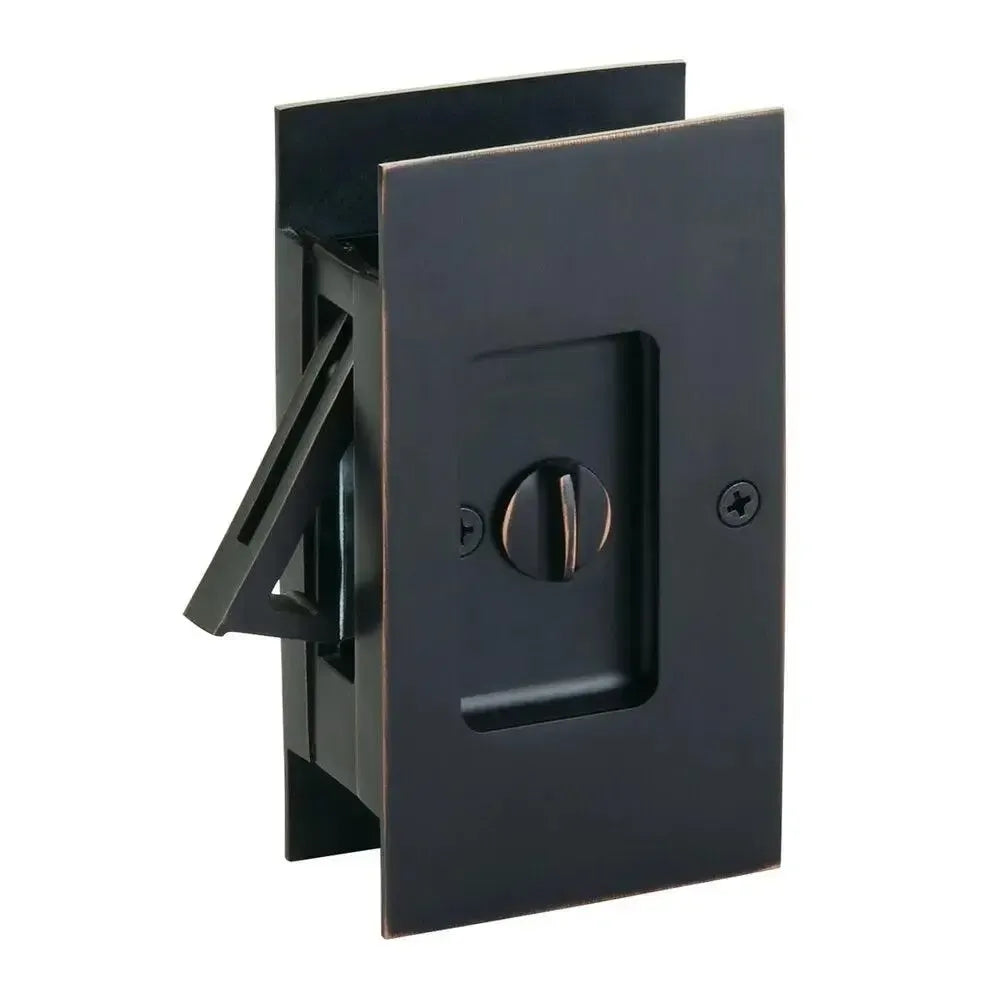 Emtek Modern Rectangular Pocket Door Lock in Oil Rubbed Bronze finish