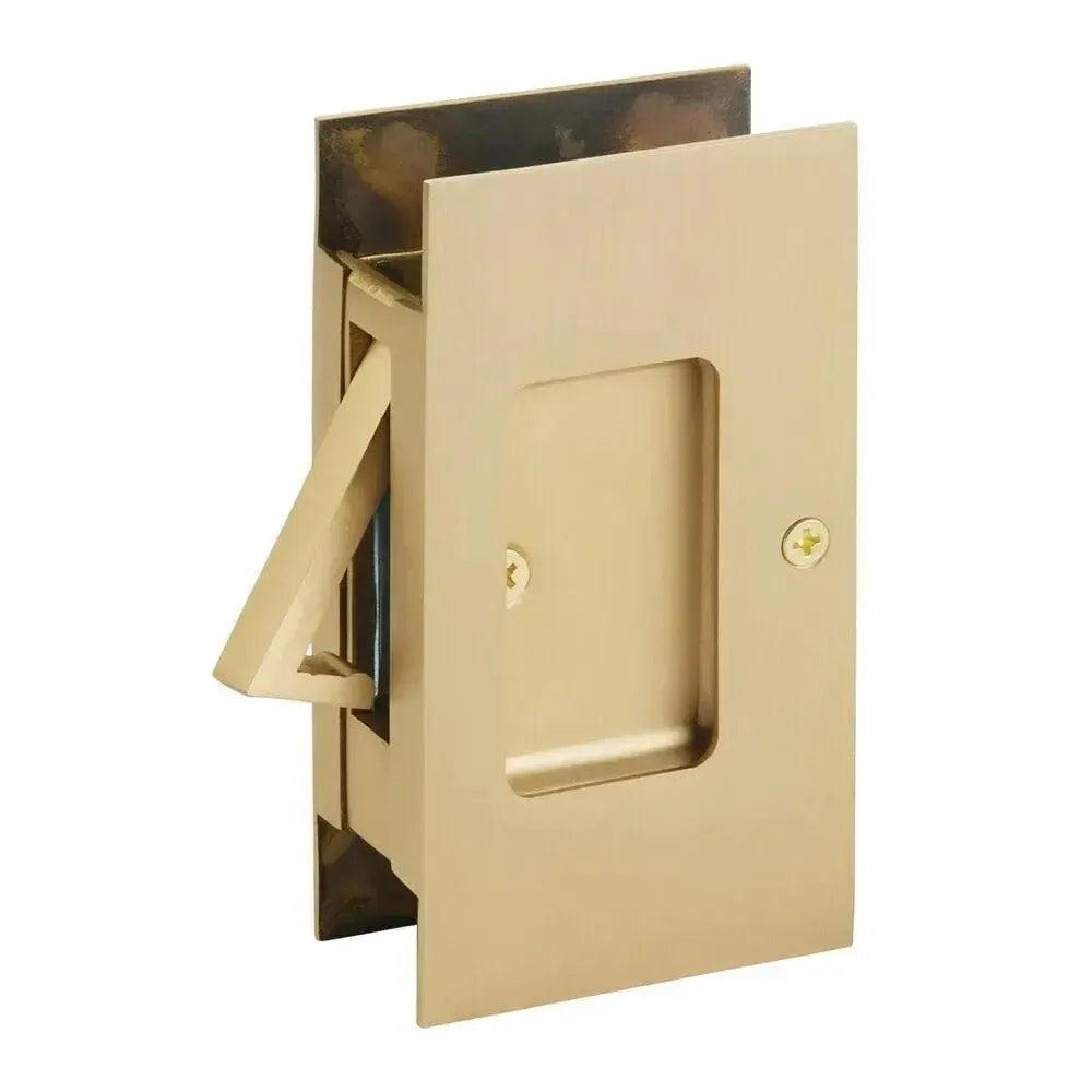 Emtek Modern Rectangular Pocket Door Lock in Satin Brass finish