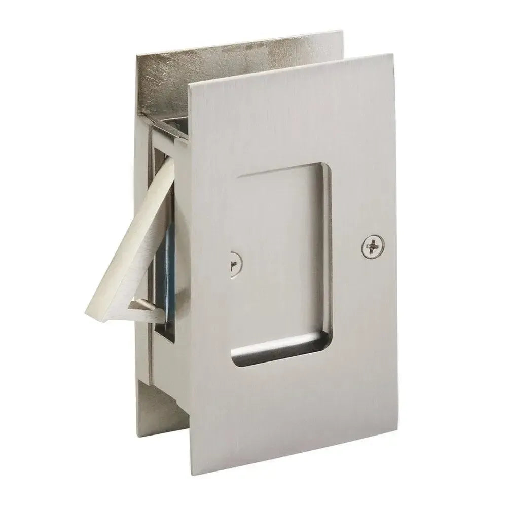 Emtek Modern Rectangular Pocket Door Lock in Satin Nickel finish