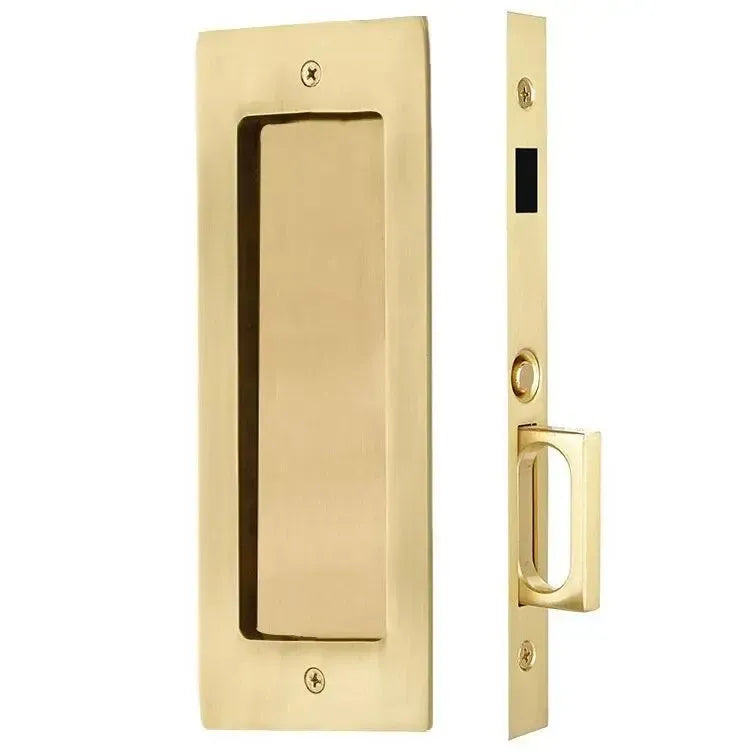 Emtek Modern Rectangular Pocket Door Mortise Lock in French Antique finish