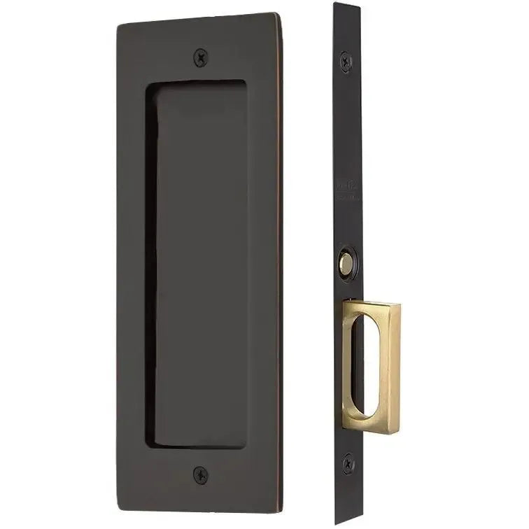 Emtek Modern Rectangular Pocket Door Mortise Lock in Oil Rubbed Bronze finish