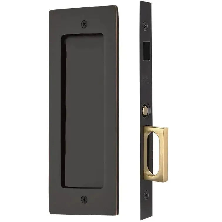 Emtek Modern Rectangular Pocket Door Mortise Lock in Oil Rubbed Bronze finish