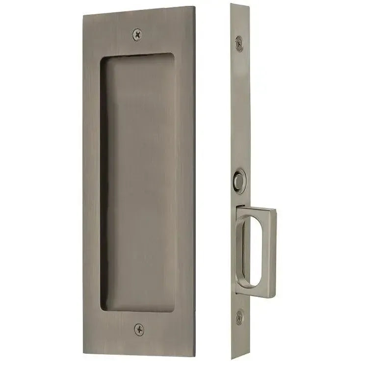 Emtek Modern Rectangular Pocket Door Mortise Lock in Pewter finish